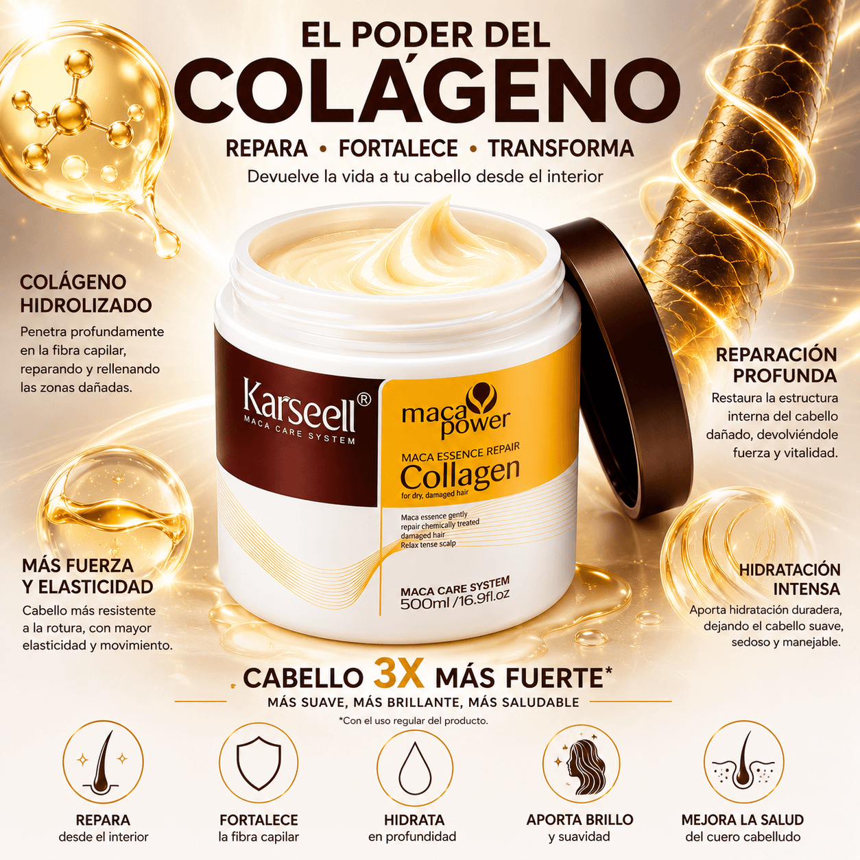 Mascarilla Capilar Reparadora 500ml + Aceite Esencial Capilar Gratis